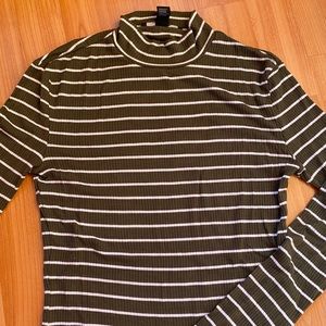 Striped Mock Neck Bodysuit
